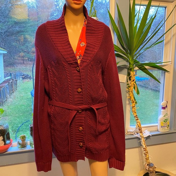 Basic Editions Sweaters Basic Editions Buttons Down Chunky Net